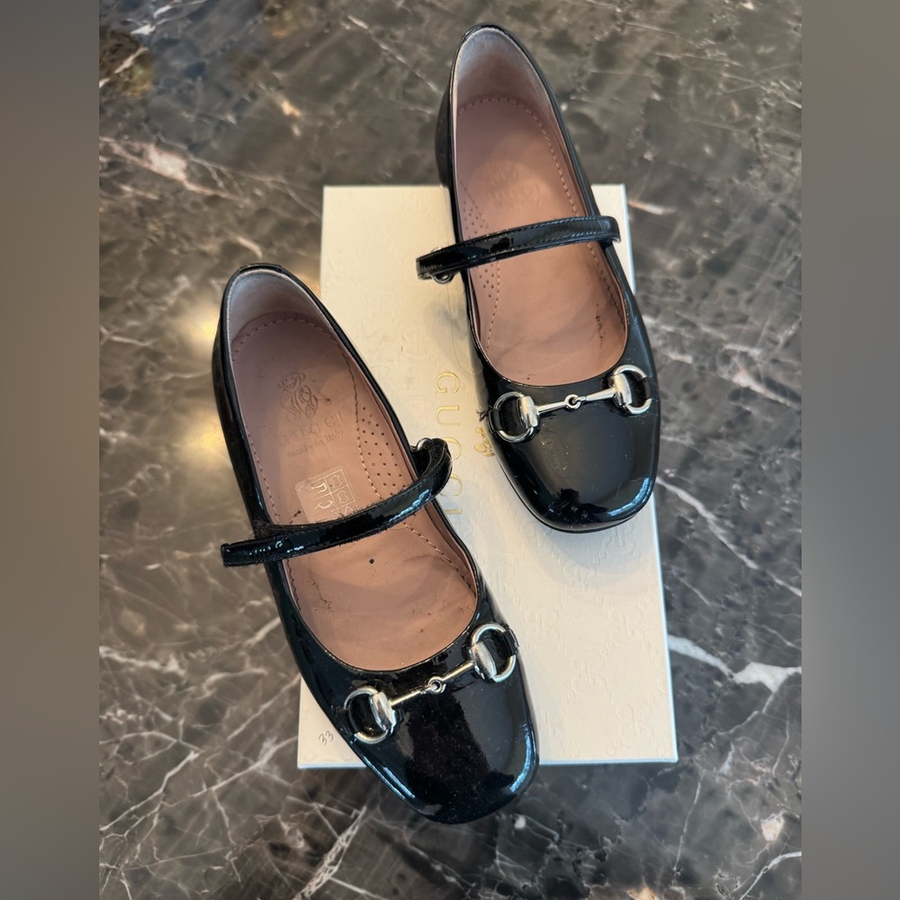 Gucci Kids Black Mary Jane Shoes